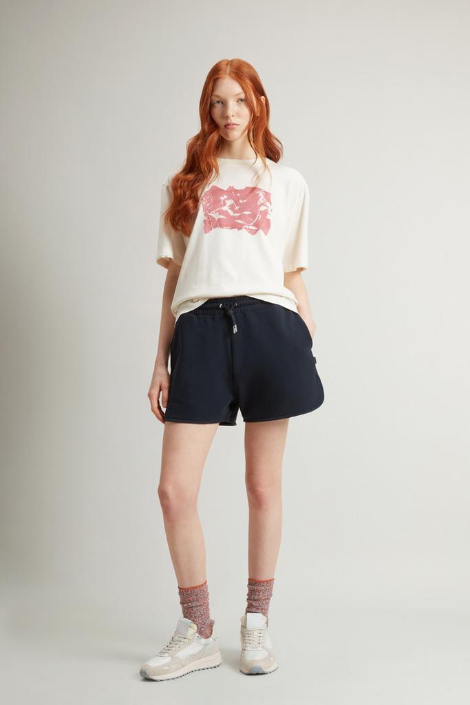 Woolrich Pure Cotton Fleece Shorts - Women - White