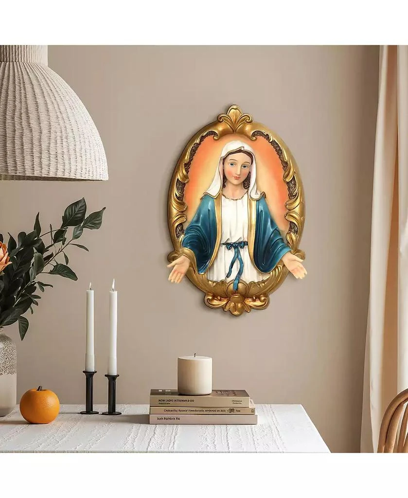 LuxenHome Blessed Virgin Mary Wall Plaque, Oval Religious Decor for Home 
Prayer Space 5