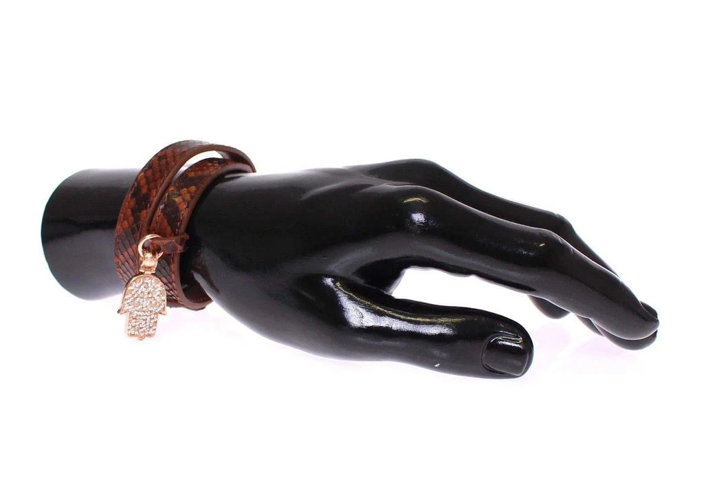 Nialaya Nialaya CZ Hamsa Eye 18K Gold 925 Silver Bracelet 6