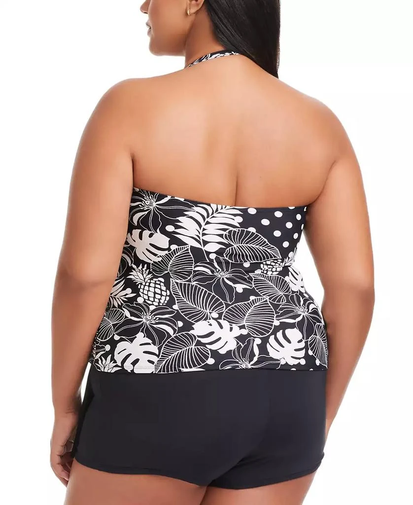 Bleu Rod Beattie Plus Size Printed Double Trouble Shirred Bandini Swim Top 2