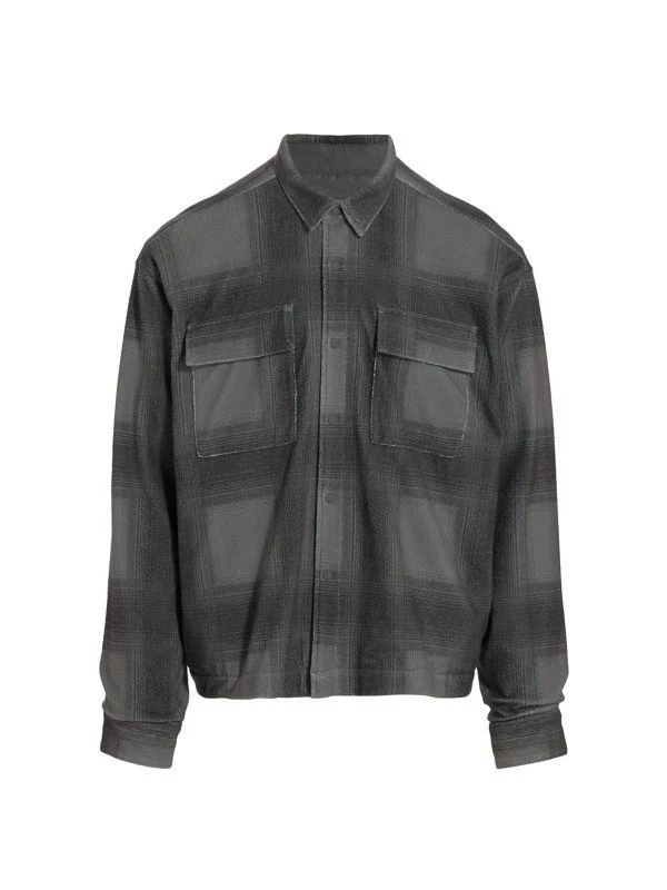 Stampd Cropped Plaid Button-Up Shirt 5