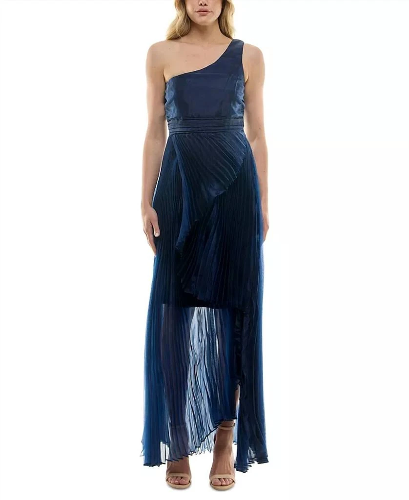 Shop Asymmetric One Shoulder Pleated Organza Gown In Navy on Sale at  BeyondStyle  Get 30% Off Asymmetric One Shoulder Pleated Organza Gown In  Navy with Limited-Time Flash Deals, Exclusive Discounts, and