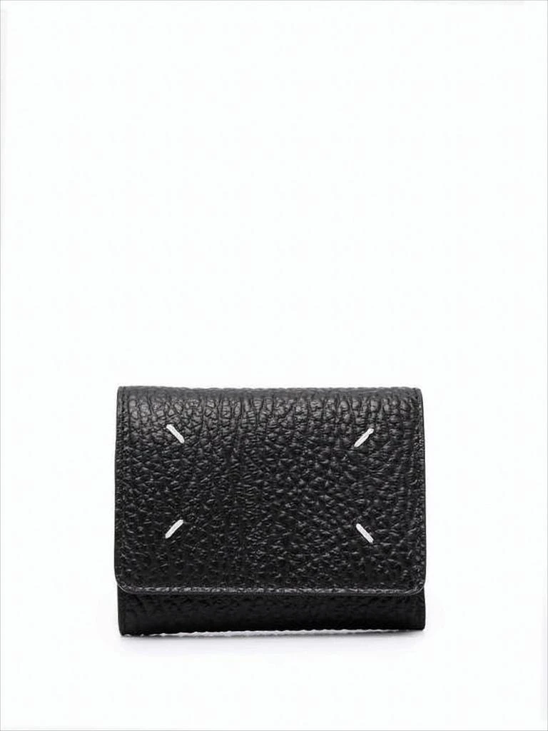 MAISON MARGIELA Textured Calf Leather Wallet with Fold-over Design
