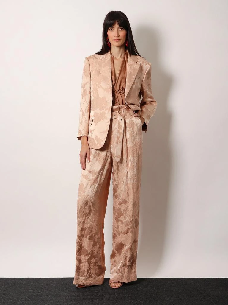Dries Van Noten Jacquard linen blend blazer with floral motif 2