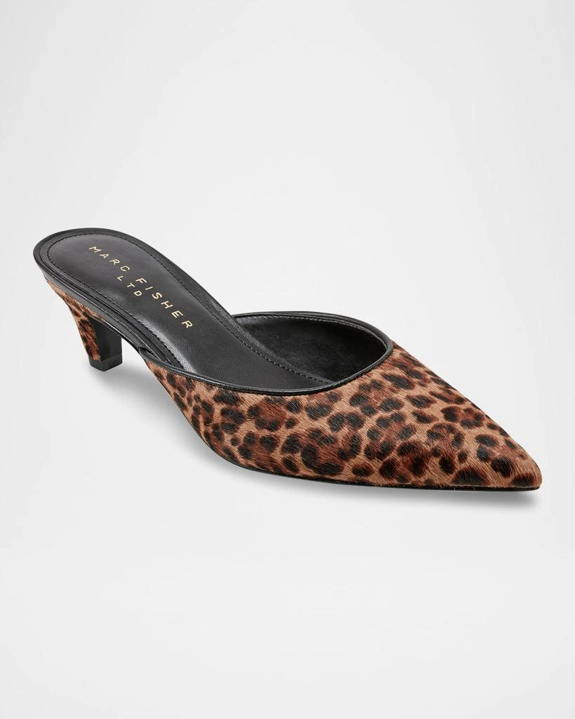 Marc Fisher Leopard Kitten-Heel Mule Pumps 2