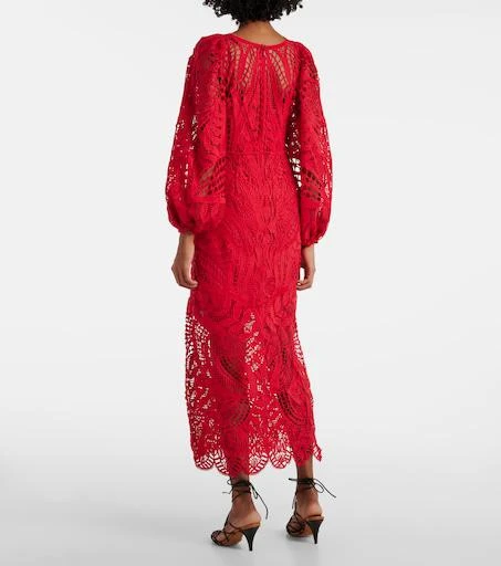 guipure lace maxi dress Floral guipure maxi dress White For Women