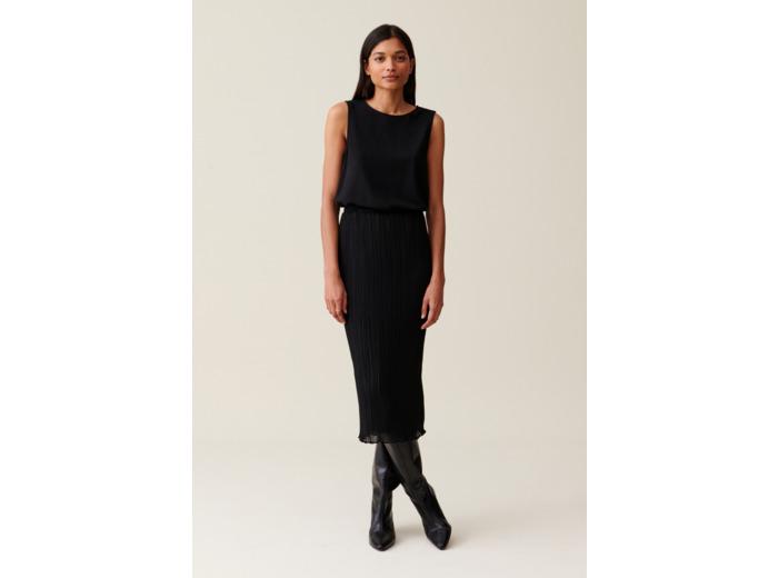 Claudie Pierlot Robe 7/8ème col rond élastiquée