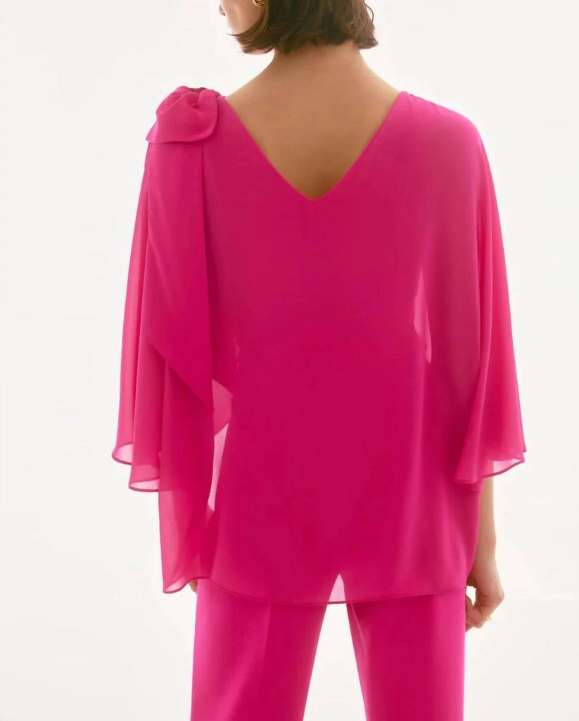 JOSEPH RIBKOFF Joseph Ribkoff - Boat Neck Asymmetric Chiffon Overlay Top 3