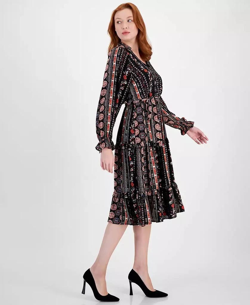 Tahari Women's Printed Fit & Flare Tiered Midi Dress 3