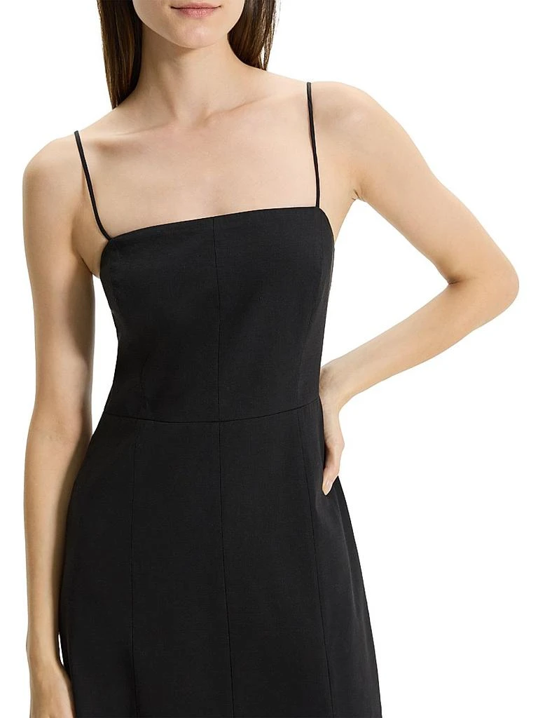 Theory Strappy Linen-Blend Midi-Dress 5
