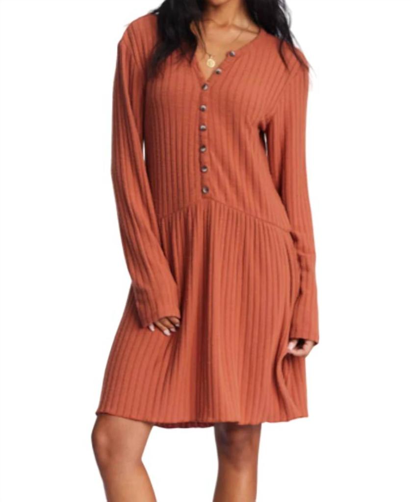 Billabong Always Lounging Midi Dress In Cinnamon