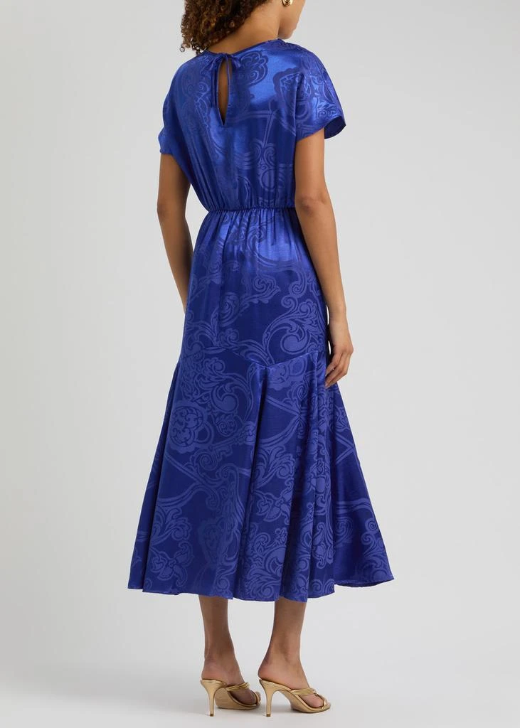knee length dresses for ladies Erin Midi Dress (Snow White/Blue Flower)