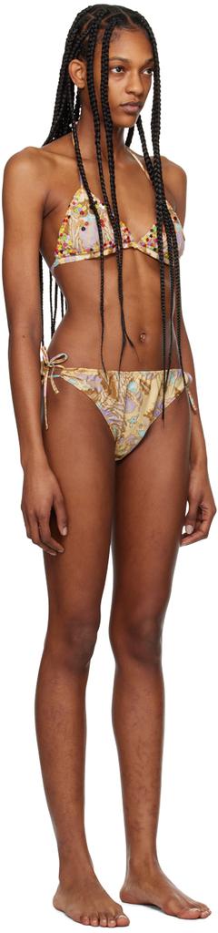 Anna Sui Orange & Brown Beaded Bikini