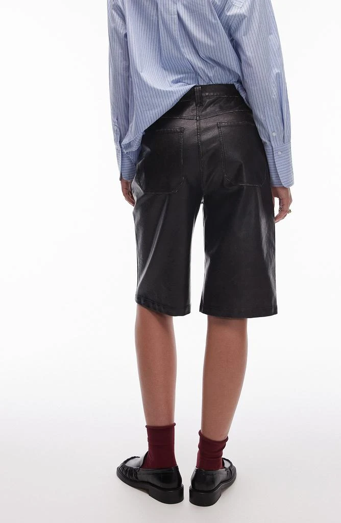 Topshop Awkward Length Faux Leather Shorts 2