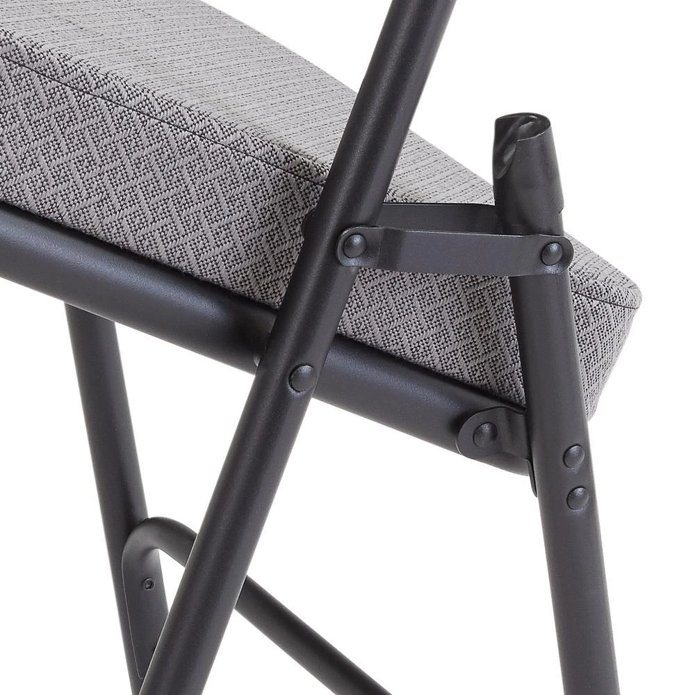 National Public Seating NPS 3200 Series Premium 2" Fabric Upholstered Double Hinge Folding Chair, Charcoal Grey (Pack of 2) 5