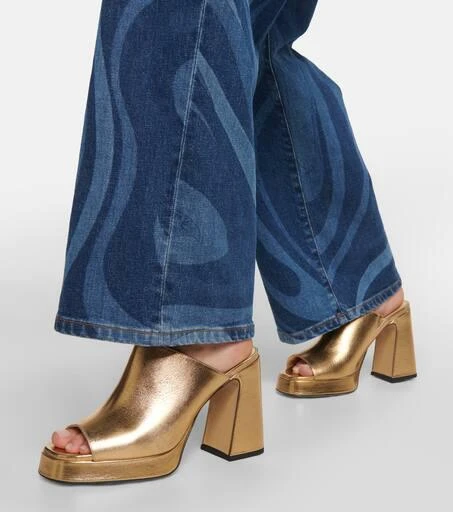 Souliers Martinez Alba 90 platform leather mules 4