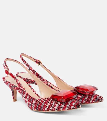 Gianvito Rossi Jaipur bouclé slingback pumps 1