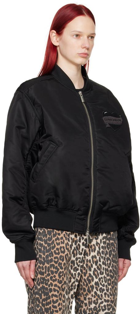 Charles Jeffrey Loverboy Black Appliqué Bomber Jacket