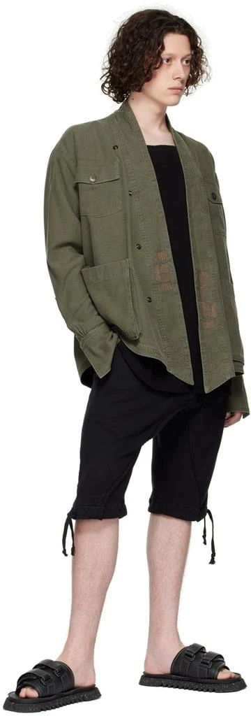 Greg Lauren Black Cotton Shorts 4