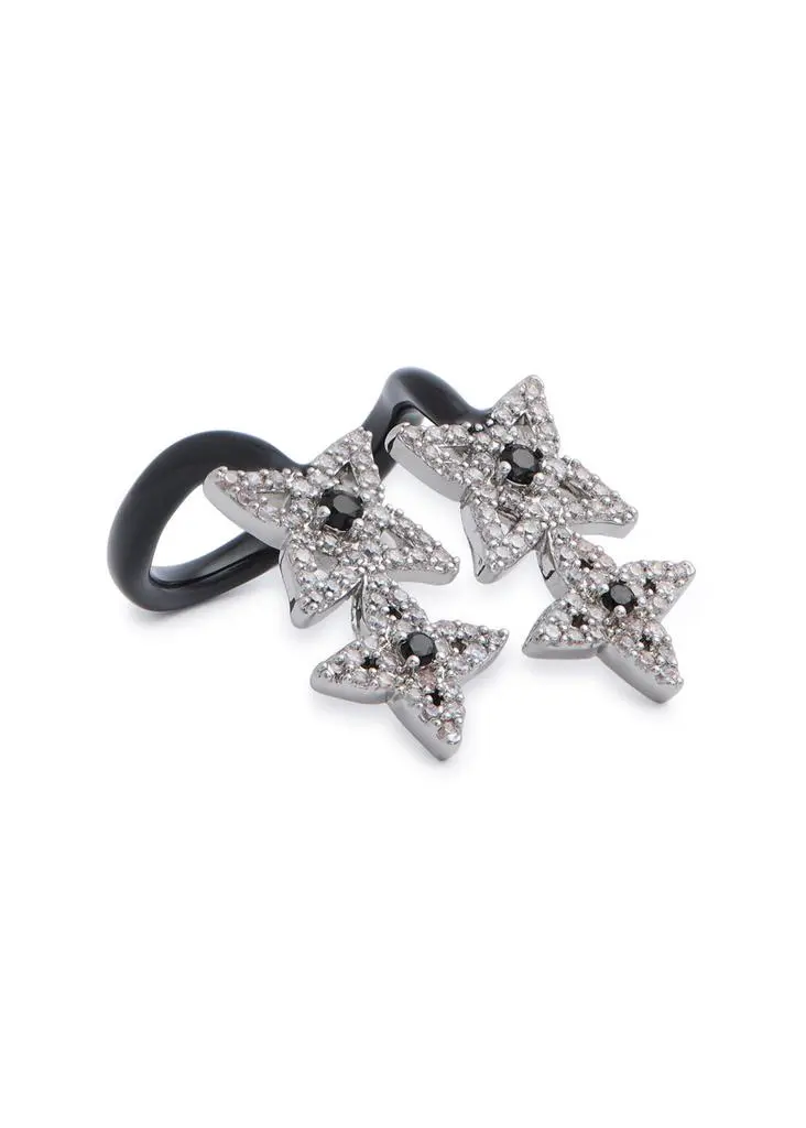 BASLIQ Star Girl embellished enamel ring 1