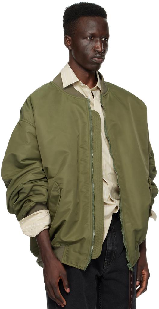 Hed Mayner Khaki Zip Bomber Jacket