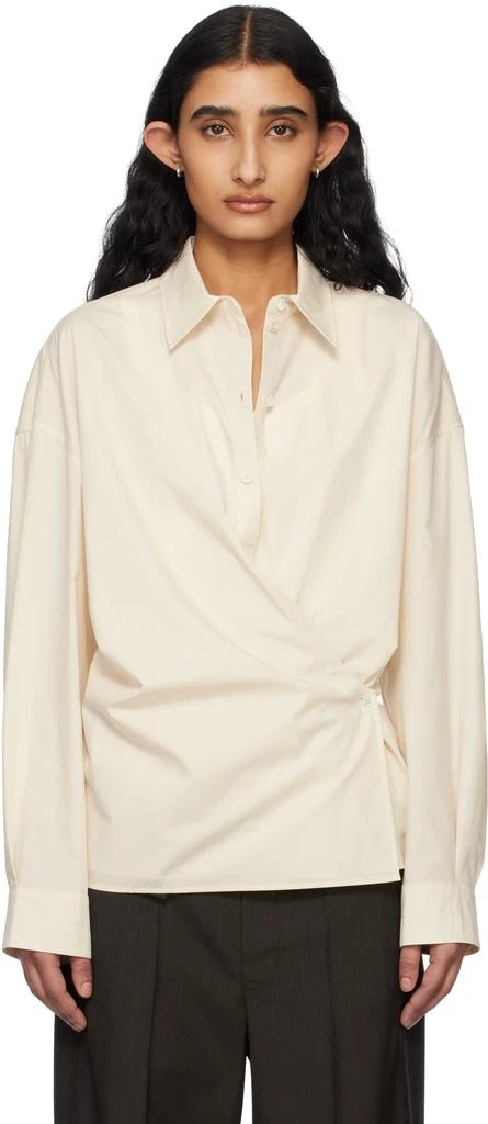 Lemaire Off-White Straight Collar Twisted Shirt 1