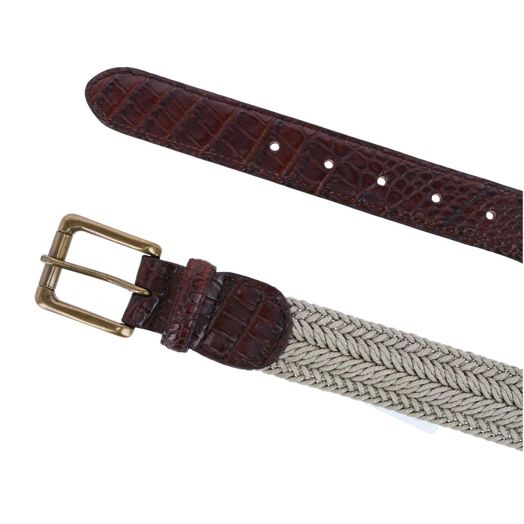 Toneka Waxed Braided Belt with Croc Print Ends 2