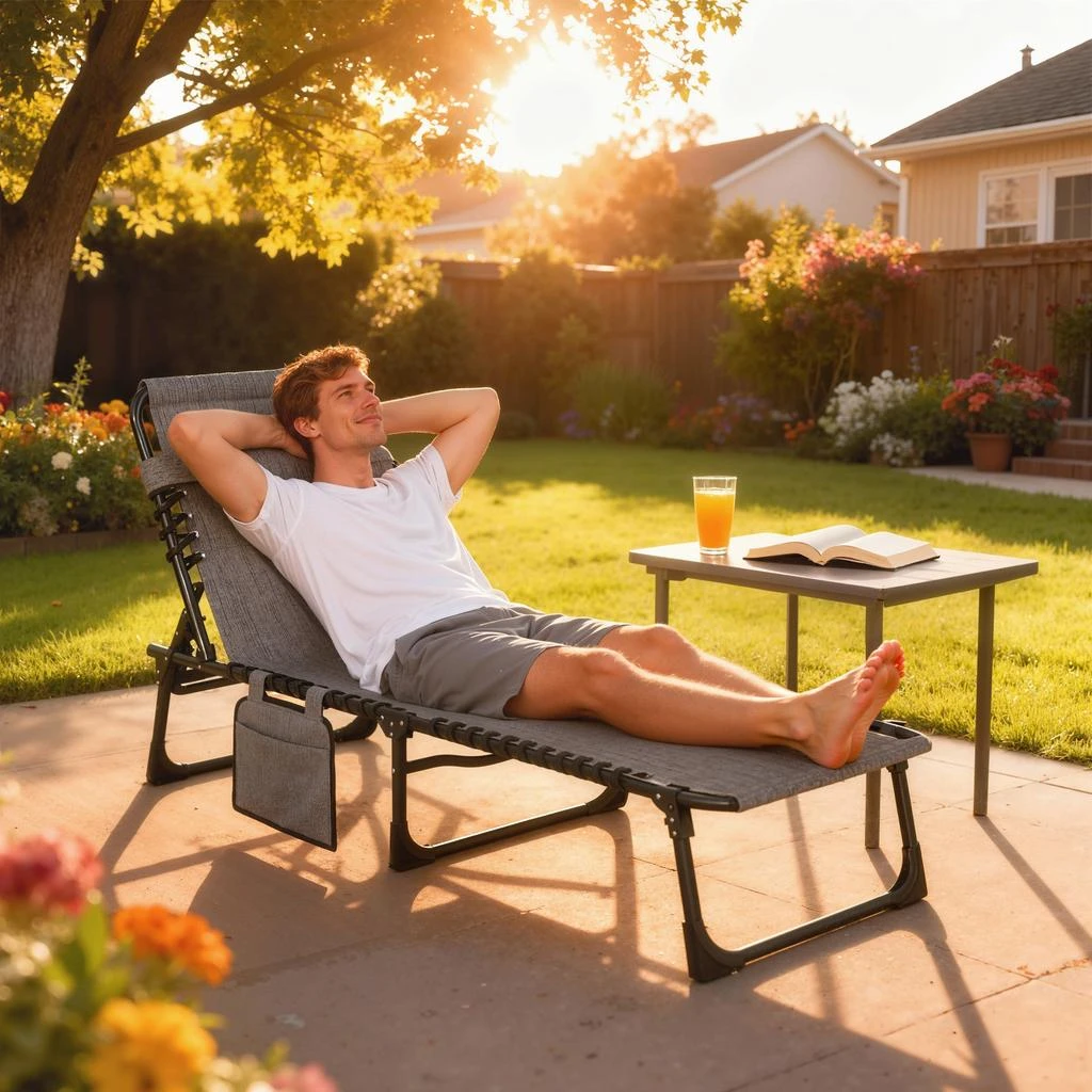 Hivvago 5-Position Outdoor Lounge Chair for Patio
Pool 2