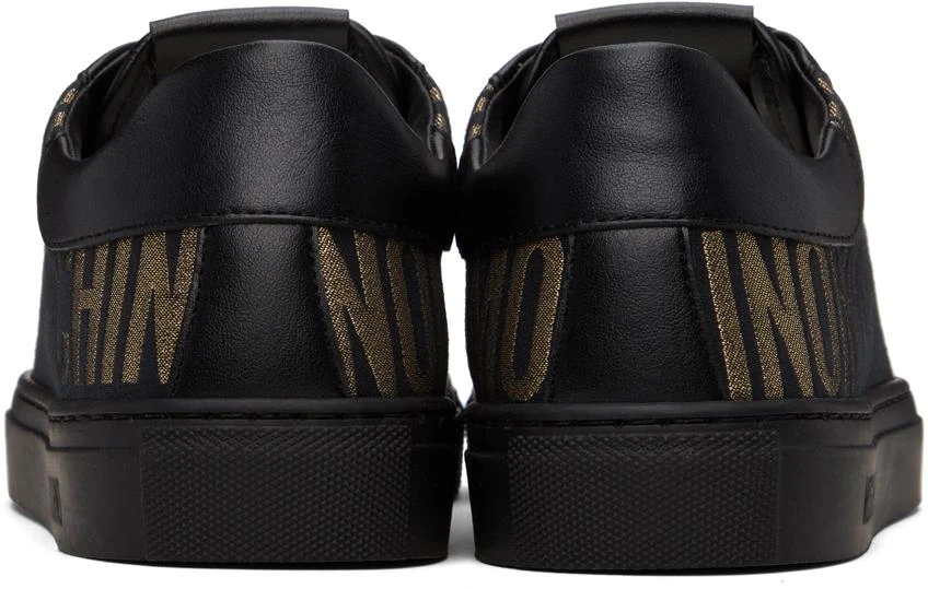 Moschino Black & Gold Allover Logo Sneakers 2
