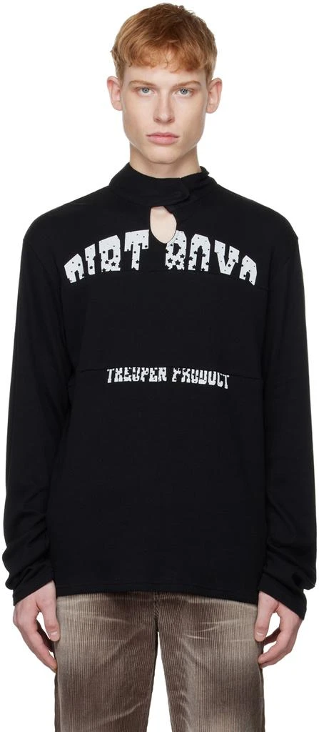 TheOpen Product SSENSE Exclusive Black Keyhole Sweater 1
