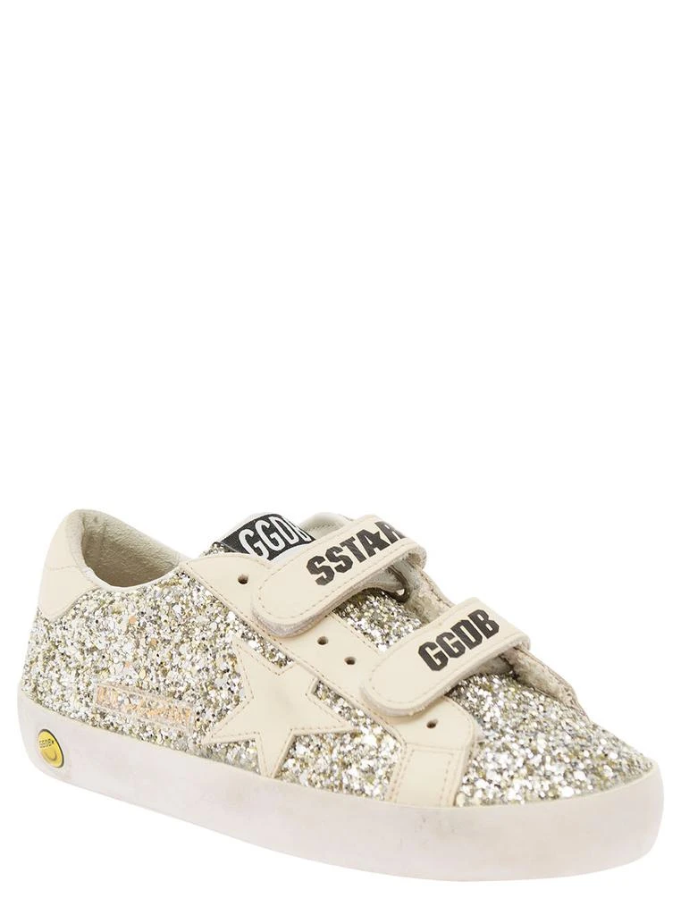 Golden Goose White Low Top Sneakers With All-over Glitters In Tech Fabric Girl 2