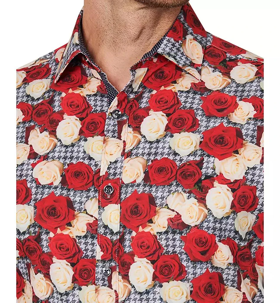 Society of Threads Men's Slim Fit Non-Iron Floral-Print Performance Stretch Dress Shirt 4