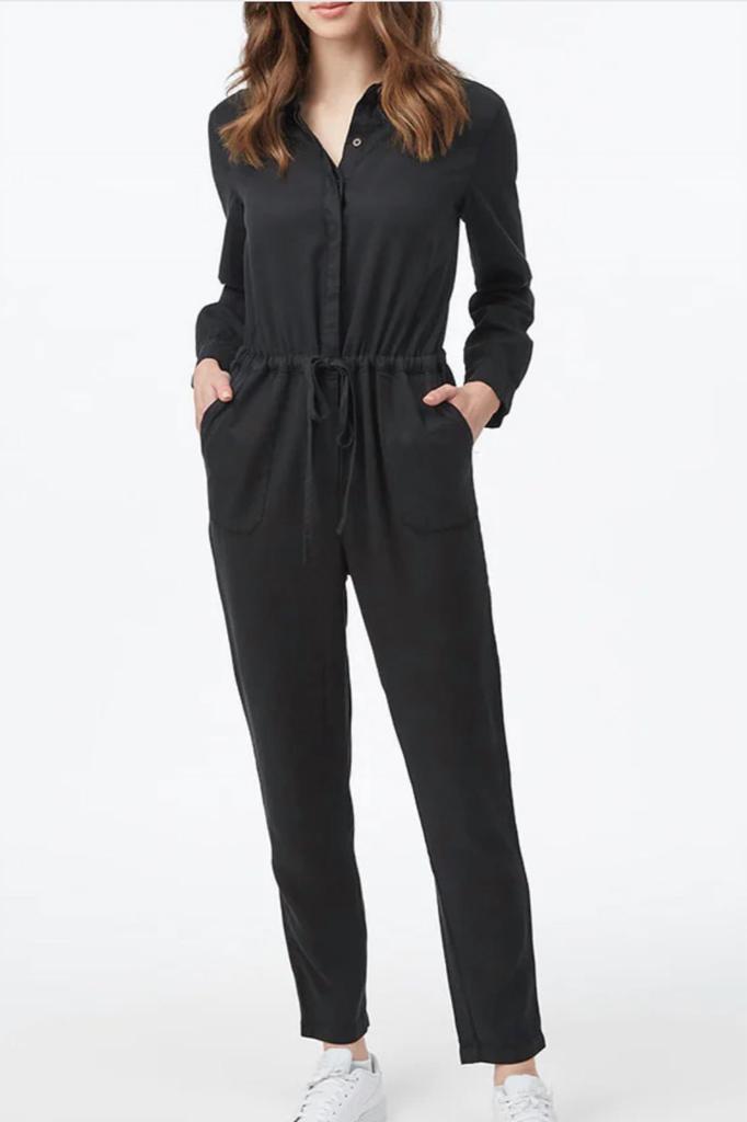 tentree Laidback Tencel Jumpsuit In Meteorite Black