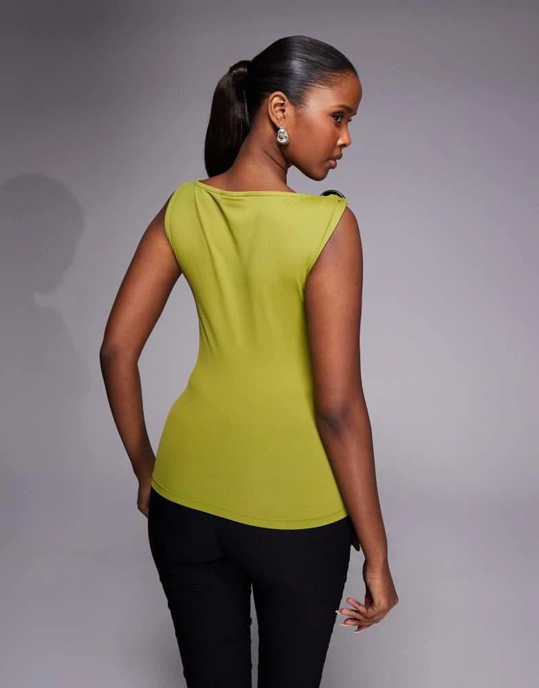 ASOS ASOS DESIGN scarf top with hardware trim in green 3
