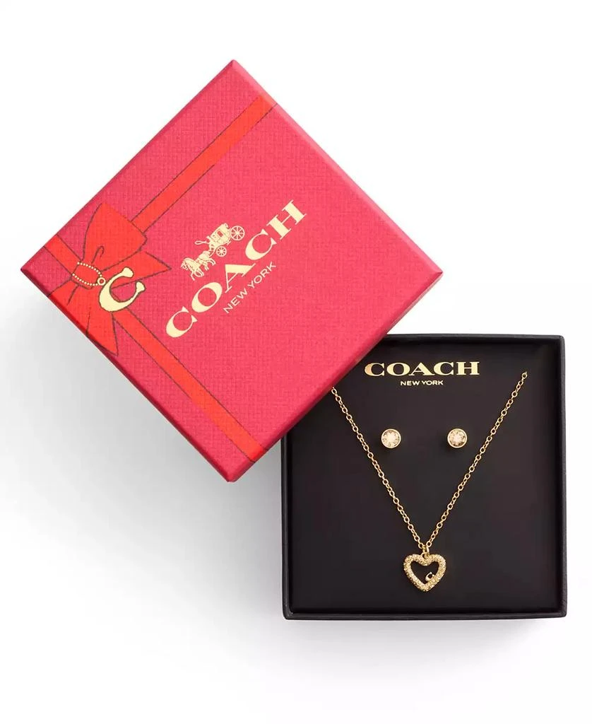 Coach Faux Stone Signature Pavé Heart Jewelry Set 9