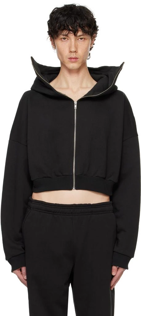 Entire Studios Black Cropped Full Zip Hoodie 1