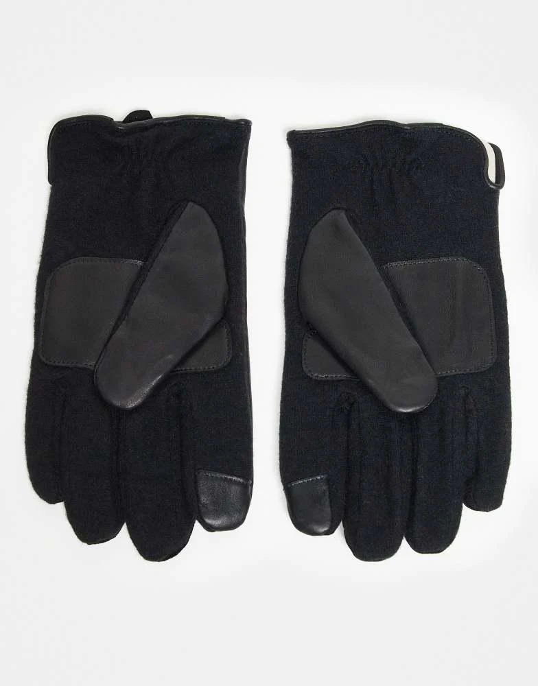 Ralph Lauren Polo Ralph Lauren hybrid leather gloves in black 3