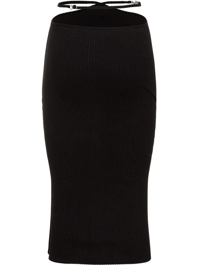 AMIRI Cutout Cotton Blend Knit Midi Skirt 4