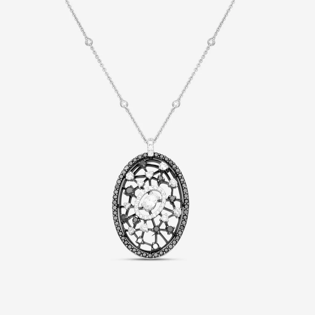 Crivelli Crivelli 18K White Gold Diamond Oval Pendant Necklace 159-C057-copy