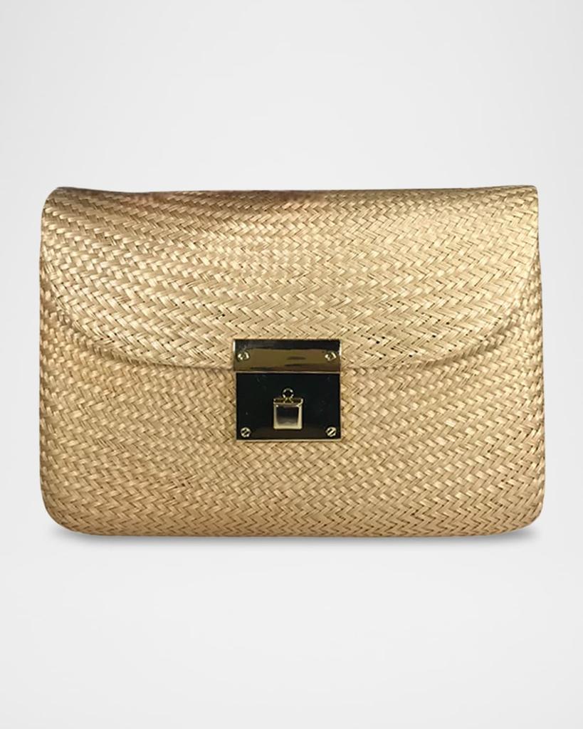 SERPUI Sasha Bun Straw Clutch Bag
