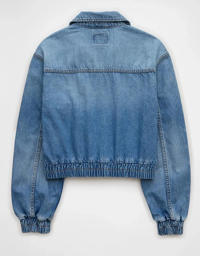AE AE Cropped Zip-Up Denim Bomber Jacket 4