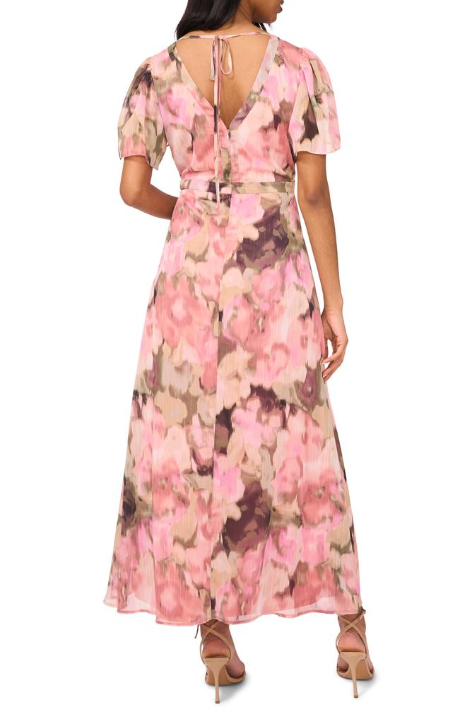 Halogen Floral Flutter Sleeve Empire Waist Maxi Dress