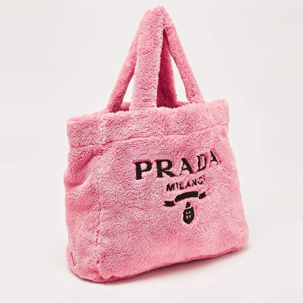 Prada Prada Pink Terry Cloth Logo Tote 3