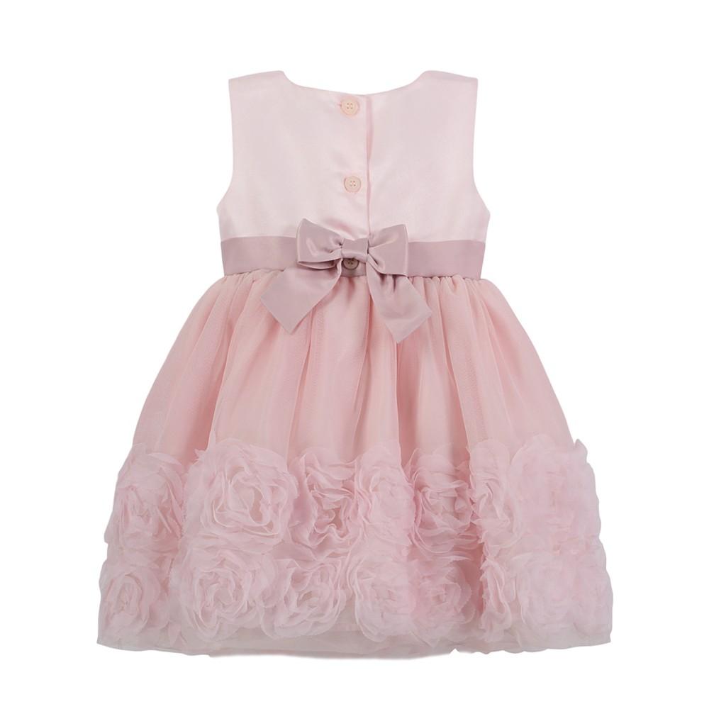 Blueberi Boulevard Baby Girls Fit-and-Flare Embroidered Dress with Rosettes