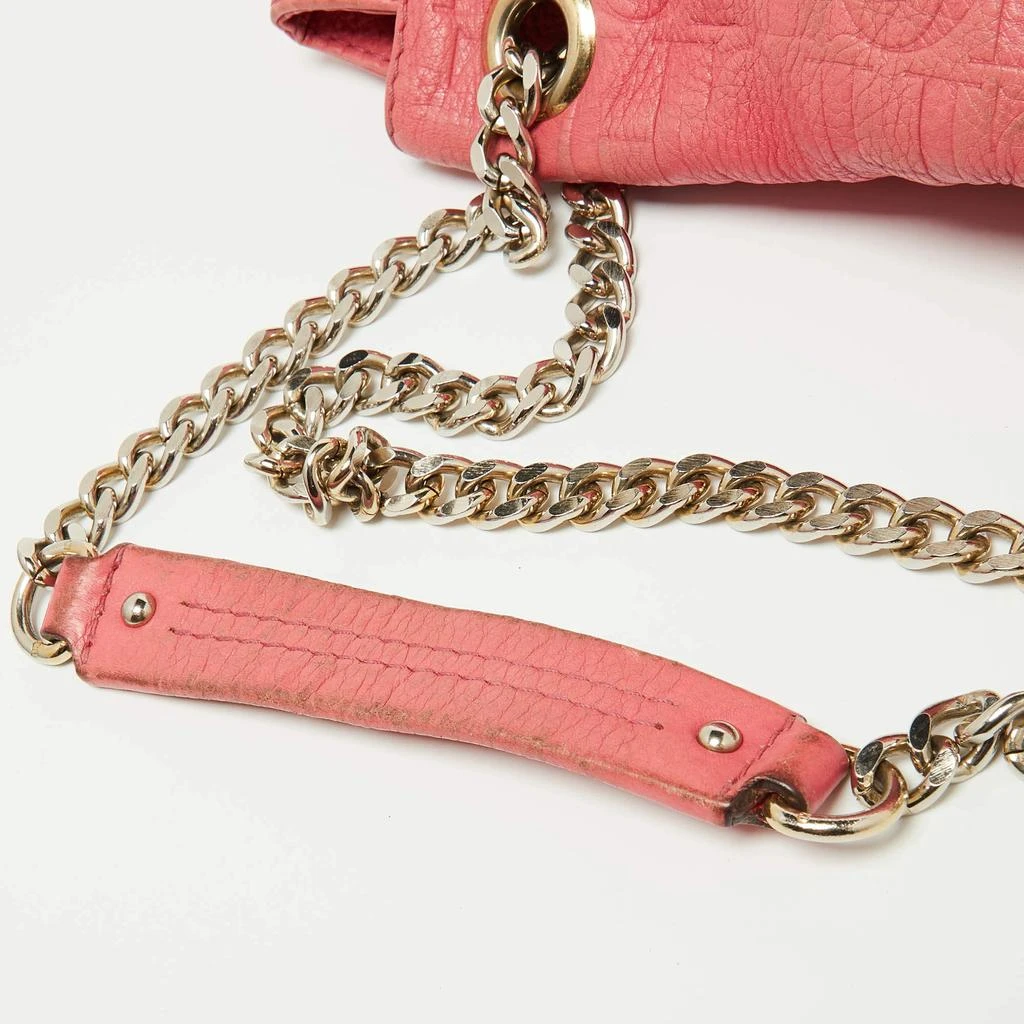 CH Carolina Herrera CH Carolina Herrera Pink Monogram Embossed Leather Audrey Shoulder Bag 7
