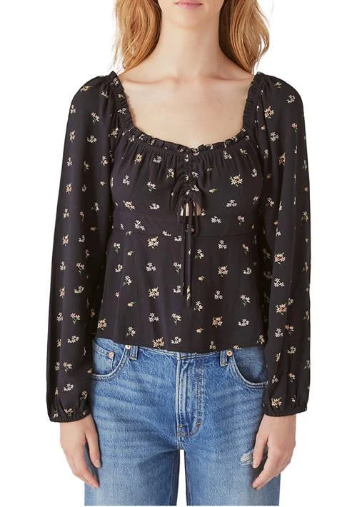 Lucky Brand Brand Long Sleeve Printed Top 1