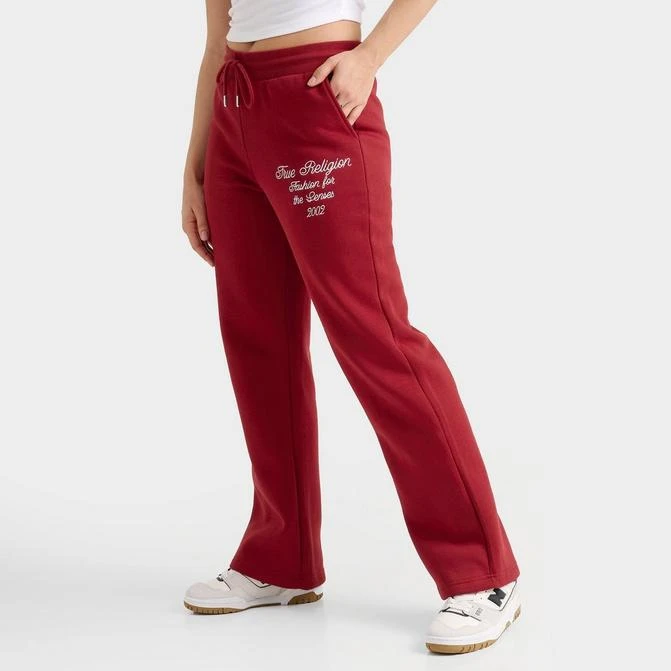 True Religion Women's True Religion Varsity Fleece Wide Leg Jogger Pants 1