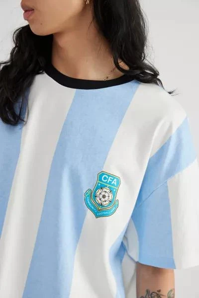 Urban Outfitters Community Football Striped Soccer Jersey Tee 5
