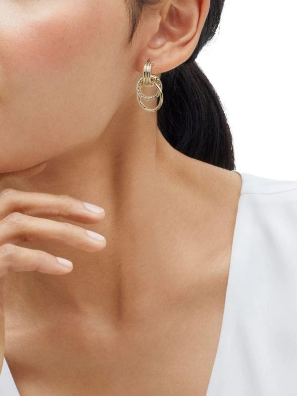 Saks Fifth Avenue 14K Yellow Gold Doorknocker Hoop Earrings 3