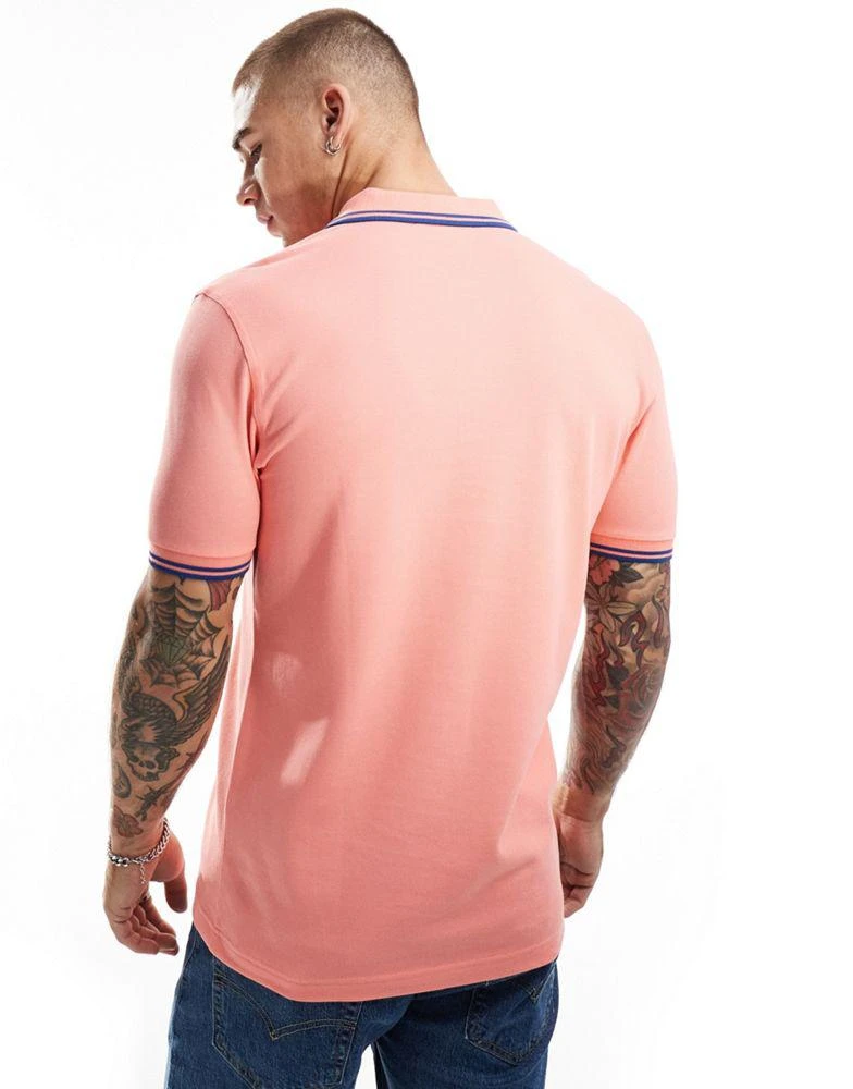 Fred Perry Fred Perry twin tipped polo shirt in bright pink 2